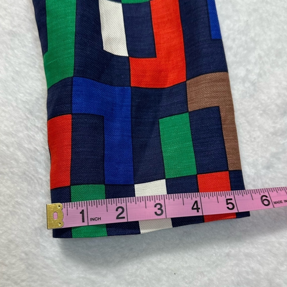Milly of New York Silk Blend Colorful Block Pattern Trench Coat/Dress - Picture 11 of 16
